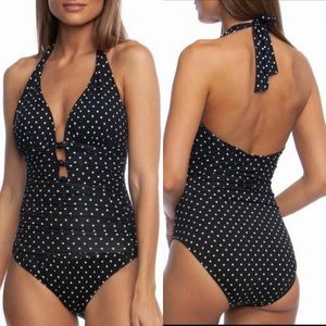 Ralph Lauren Swimsuit One-Piece Polka Dot Slimming